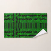 Fleur de gribouillis vert de la mer d'Aqua foncé (Serviette à main)