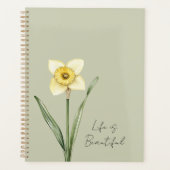 Fleur de jonquille verte blanche jaune (Devant)