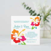 Fleur de ketmie de faire-part de mariage de plage (Debout devant)