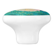 Fleur de ketmie sur le bouton en céramique de (Côté)