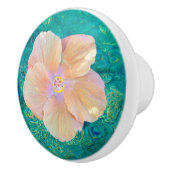 Fleur de ketmie sur le bouton en céramique de (Droite)