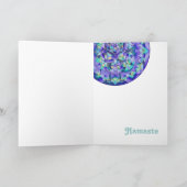 Fleur de la vie bleu~Cartes de Merci (Intérieur)