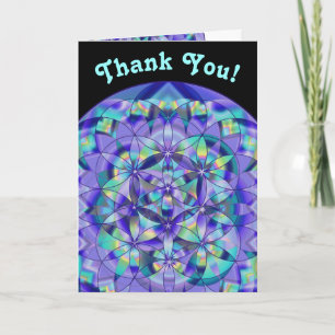 Fleur de la vie bleu~Cartes de Merci