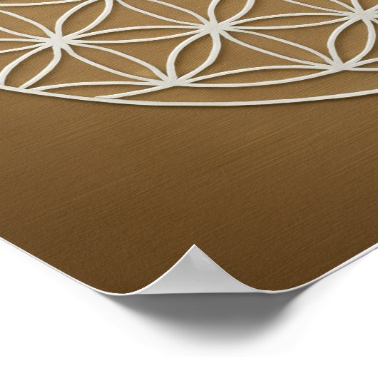 Fleur de la vie Bronze blanc Poster (Coin)