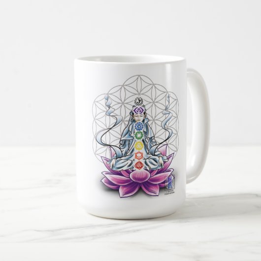 Fleur de la vie, chakra, tasse de classique de (Devant droit)