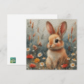 Fleur de lapin : Floral Carte pour notes 🌺 numéri (Devant / Derrière)