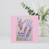Fleur de lavande et aquarelle d'abeille Carte d'an (Debout devant)