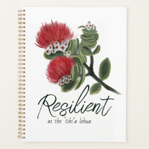 Fleur de Lehua Rouge Hawaïenne Résilience Aquarell