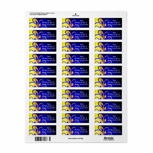 Fleur de Lei Étiquettes de adresse personnalisés (Feuille entière)