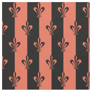 Fleur De Lic Stripes in zwart en rood Stof