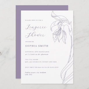 Fleur de ligne Lavender Lingerie Douche Invitation