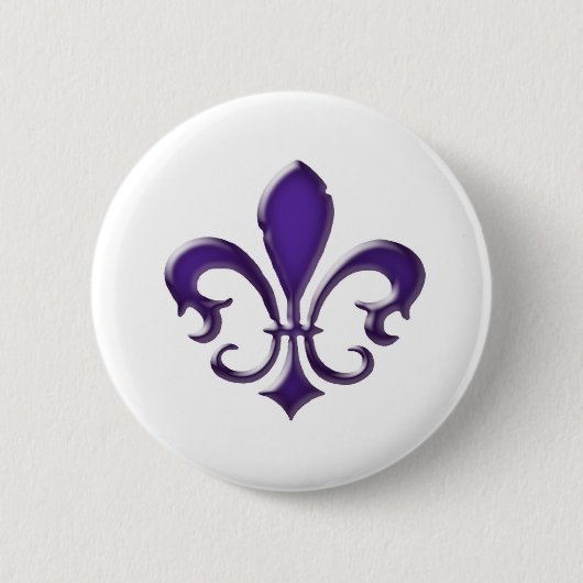 Fleur-de-Lis-1 Ronde Button 5,7 Cm (Voorkant)