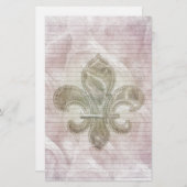 Fleur De Lis 2 papeterie lignes optionnelles (Devant / Derrière)