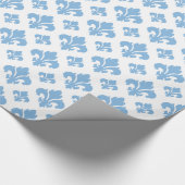 Fleur De Lis 2 Placid Blue Cadeaupapier (Hoek)