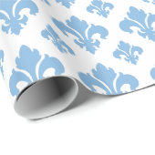 Fleur De Lis 2 Placid Blue Cadeaupapier (Rol Hoek)