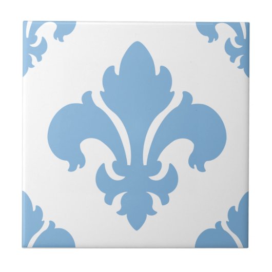 Fleur De Lis 2 Placid Blue Tegeltje (Voorkant)