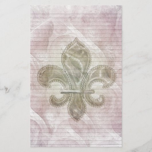 Fleur De Lis 2 stationery-optionele lijnen Briefpapier (Voorkant)