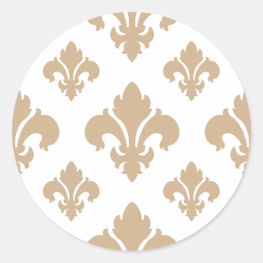 Fleur DE Lis 2 Zand Ronde Sticker (Voorkant)