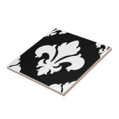 Fleur De Lis 2 Zwart-wit Tegeltje (Zijkant)