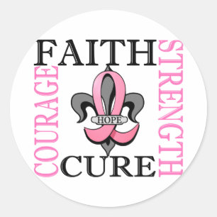 Fleur De Lis 3 Borstkanker Ronde Sticker