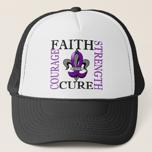 Fleur De Lis 3 Epilepsy Trucker Pet (Voorkant)