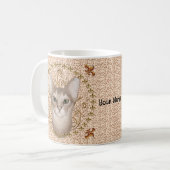 Fleur De Lis Abyssinian Tasse de chat (Devant gauche)