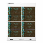 Fleur de Lis Adres Label Blue Brown Zebra Suede (Full Sheet)