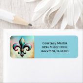 Fleur de lis Adreslabel Etiket (Insitu)