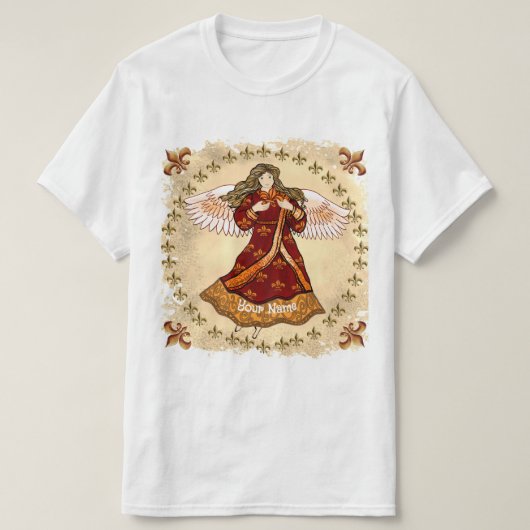 Fleur de lis angel t-shirt (Design voorkant)