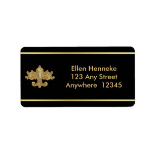 Fleur De Lis Antiek Gold Etiket