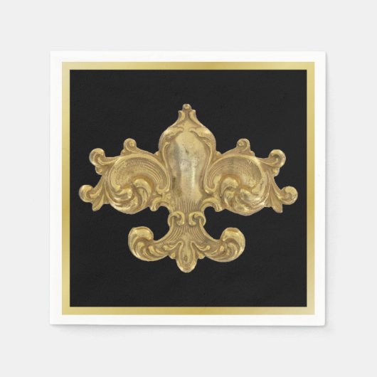 Fleur De Lis Antiek Gold Servetten (Voorkant)