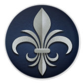 Fleur-de-Lis - Art Deco Keramische Knop (Voorkant)