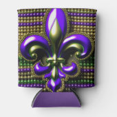 Fleur de lis Beaded Mardi Gras Blikjeskoeler (Voorkant)