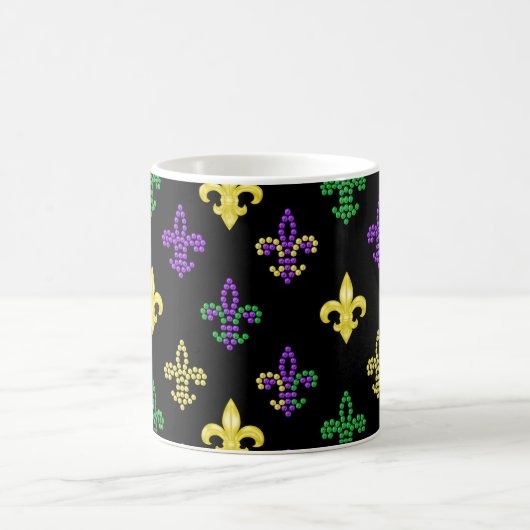 Fleur de Lis Beads - Black Coffee Mok (Center)