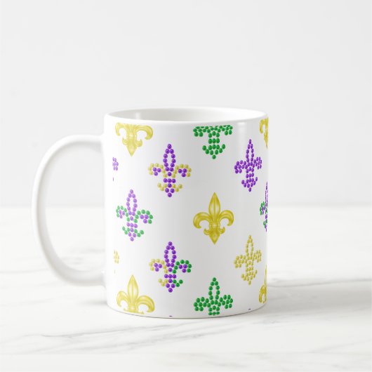 Fleur de Lis Beads - White Coffee Mok (Links)