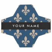 Fleur de Lis, Beige on Navy Blue, Royal, Your Name (Plat)