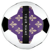 Fleur de Lis, Beige on Purple, Royal, Your Name (Tourné)