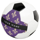 Fleur de Lis, Beige on Purple, Royal, Your Name (3/4)