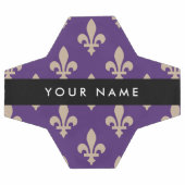 Fleur de Lis, Beige on Purple, Royal, Your Name (Plat)