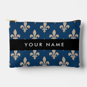 Fleur de Lis, Beige op Navyblauw, Koninklijk, Uw N Etui