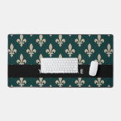 Fleur de Lis, Beige sur Vert, Royal, Votre Nom (Clavier et souris)