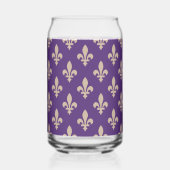 Fleur de Lis, Beige sur Violet, Royal, Votre Nom (Gauche)