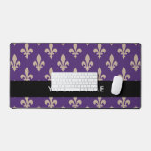 Fleur de Lis, Beige sur Violet, Royale, Votre Nom (Clavier et souris)