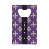 Fleur de Lis, Beige sur Violet, Royale, Votre Nom (Devant)