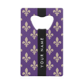 Fleur de Lis, Beige sur Violet, Royale, Votre Nom (Dos)