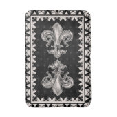 Fleur-de-lis - Black en Cream Badmat (Voorkant Verticaal)