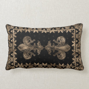 Fleur-de-lis - Black en Gold Kussen