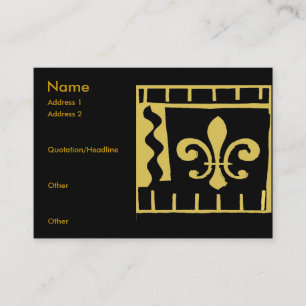 Fleur De Lis Black en Gold Tegels Visitekaartje