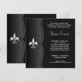 Fleur De Lis Black Stropdas Corporate Party Kaart (Voorkant / Achterkant)