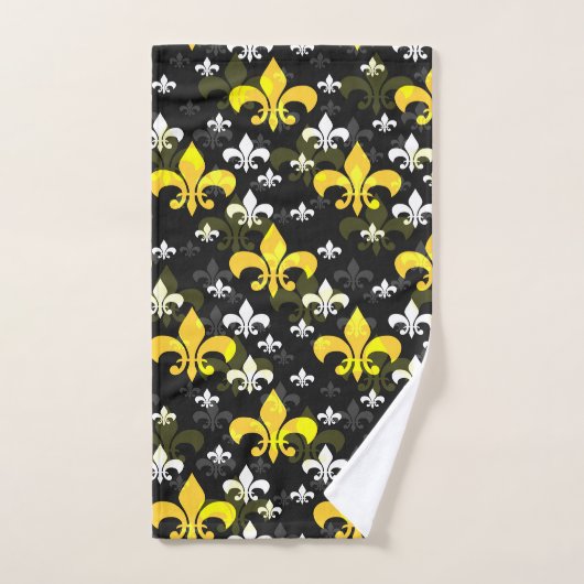 Fleur De Lis Blanc Jaune (Serviette à main)